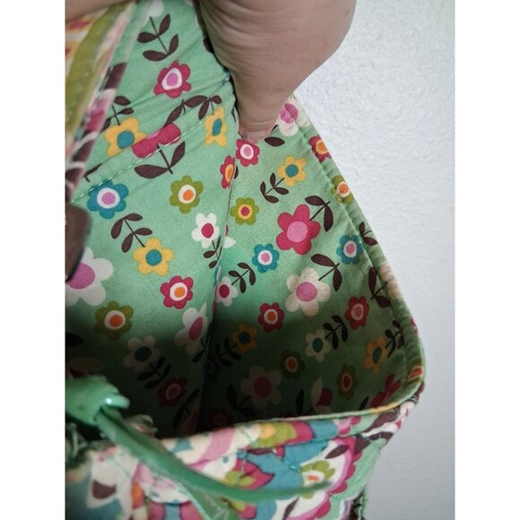 Vera Bradley Quilted Crossbody Purse Bag Messenger Paisley Floral Green - Picture 5 of 8